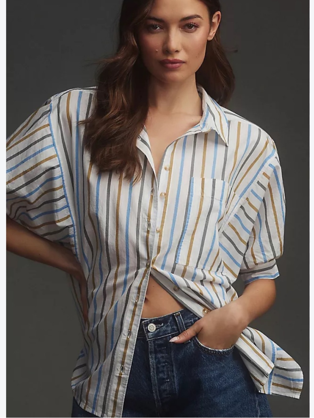 Anthropologie Pilcro Painter Buttondown Shirt Striped XS